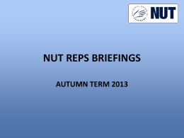NUT REPS BRIEFINGS - National Union of Teachers