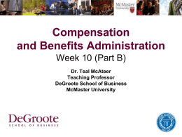 Compensation and Benefits - DeGroote School of Business
