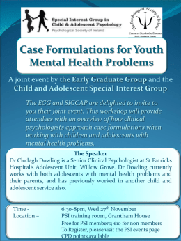 Case Formulations for Youth Mental Health Problems