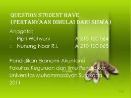 STUDENT HAVE QUESTION (PERTANYAAN