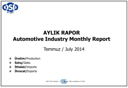 AYLIK RAPOR Automotive Industry Monthly Report