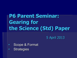 P6 Standard Science 2013