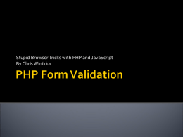 PHP Form Validation PowerPoint