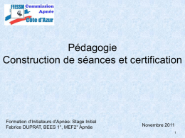Pédagogie - Comité régional Côte d`Azur de la FFESSM
