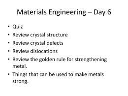 Materials Engineering – Day 6 - Rose