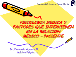 psicologia medica y factores que intervienen en la relacion medico