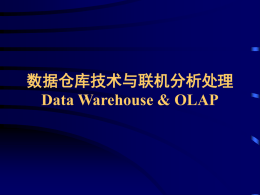 数据仓库技术与联机分析处理Data Warehouse & OLAP