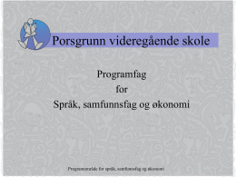 Sosiologi - Porsgrunn videregående skole
