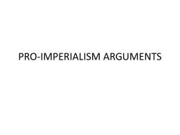 PRO-IMPERIALISM ARGUMENTS