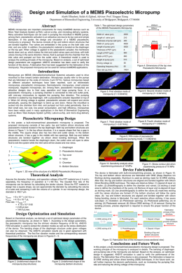 Design and Simulation of a MEMS Piezoelectric - Asee