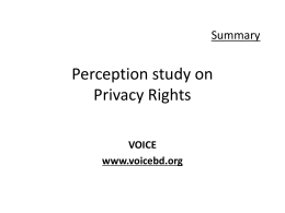 Perception study on Privacy Rights