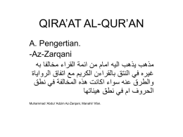QIRA`AT AL-QUR`AN
