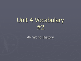 Unit 4 Vocabulary #2
