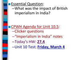 17 - Imperialsim in India