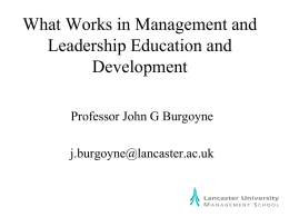 What Works in Management and Leadership Education