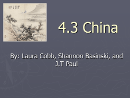 4.3 China - Blue Valley School District