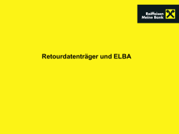 Retourdatenträger und ELBA