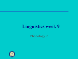 Phonology 2