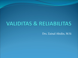 VALIDITAS & REALIBILITAS new