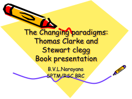 The Changing paradigms: Thomas Clarke and Stewart clegg Book