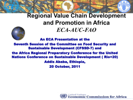 development of strategic agricultural commodity value chains for