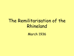 The Remilitarisation of the Rhineland