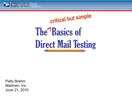 The Basics of Direct Mail Testing critical but simple