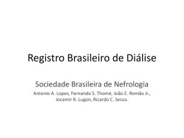 Registro Brasileiro de Diálise - Sociedade Brasileira de Nefrologia