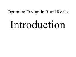 Optimum Design in Rural Roads