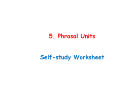 Phrasal Units