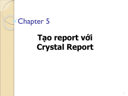 Tạo report với Crystal Report