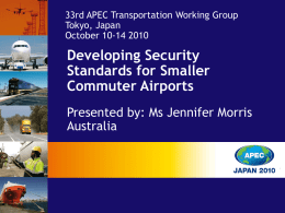 Developing Security Standards for Smaller Commuter Airports