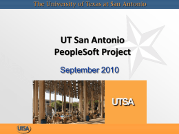 UTSA PeopleSoft Project