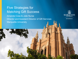 Five Strategies for Growing Matching Gifts – PowerPoint