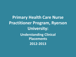 Primary Health Care Nurse Practitioner Program, Ryerson University