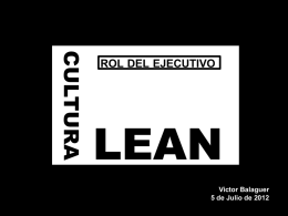 Rol del Ejecutivo- Cultura Lean (por Victor Balaguer)