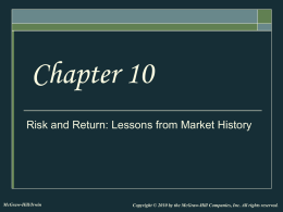 Risk and Return: Lessons from Market History