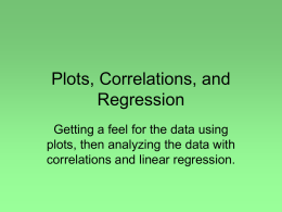 Plots, Correlations, and Regression