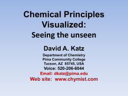 Chemical Principles Visualized: Seeing the Unseen