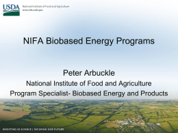 NIFA Energy Programs - Sun Grant Initiative