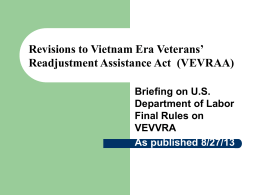 Briefing on Revisions to VEVRRA