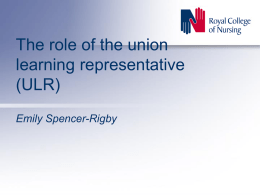 The role of the union learning representative (ULR)