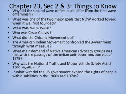 Chapter 23, Sec 1, 2, 3: Things to Know