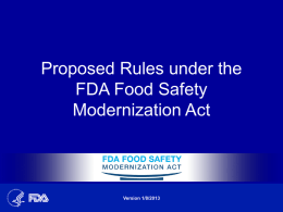 Proposed Rules under the FDA Food Safety