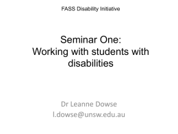 Working with students with disabilities