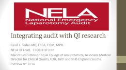 Dr.C.Peden - NELA`s story - the impact of integrating audit wit
