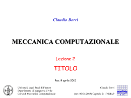 Lezione 2 - Università degli Studi di Firenze