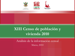 XIII Censo de población y vivienda 2010