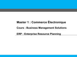 Cours Business Management Solutions – ERP
