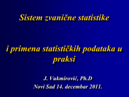 Jovanka Vukmirović Primenjena statistika u istraživanjima javnog